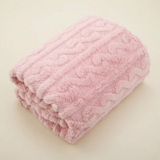 Striped Coral Fleece Baby Blanket - All-Season Flannel Nap Quilt - Breathable Bedding for Infants & Toddlers