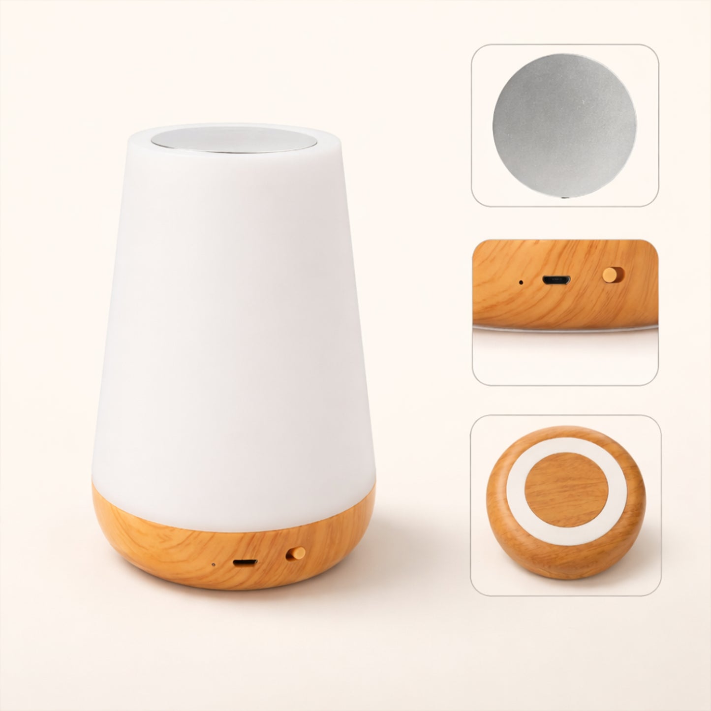 Baby Nursery Night Light - 13 RGB Color Changing Lamp - Touch & Remote Control - Portable USB Rechargeable Dimmable Bedside Lamp