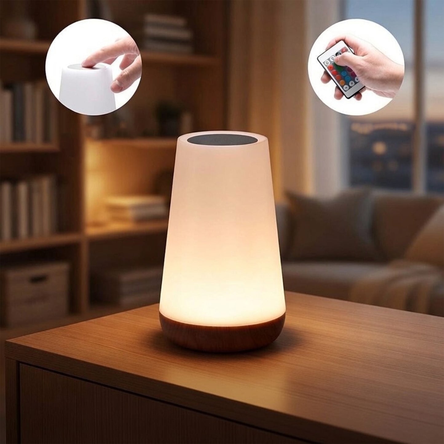 Baby Nursery Night Light - 13 RGB Color Changing Lamp - Touch & Remote Control - Portable USB Rechargeable Dimmable Bedside Lamp