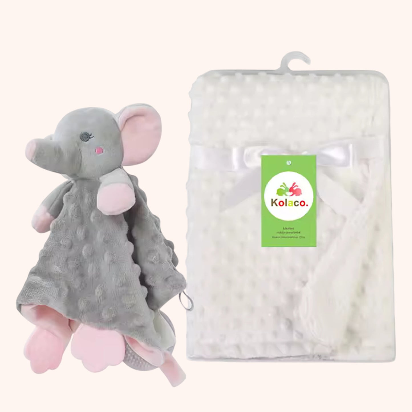 Personalized Baby Blanket & Animal Security Doll Set - Custom Name Stroller Cover - Soft Newborn Gift Set for Baby Showers
