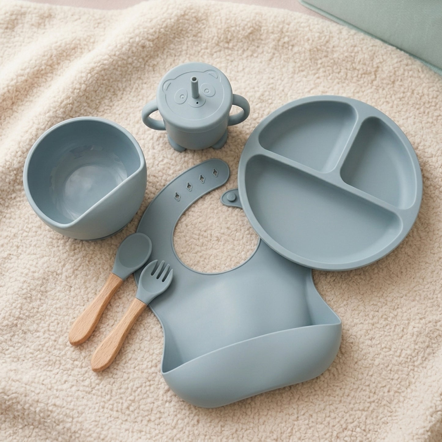 Silicone Baby Feeding Set with Custom Name - Personalized Plate, Bowl & Straw Cup - BPA-Free Feeding Supplies Gift