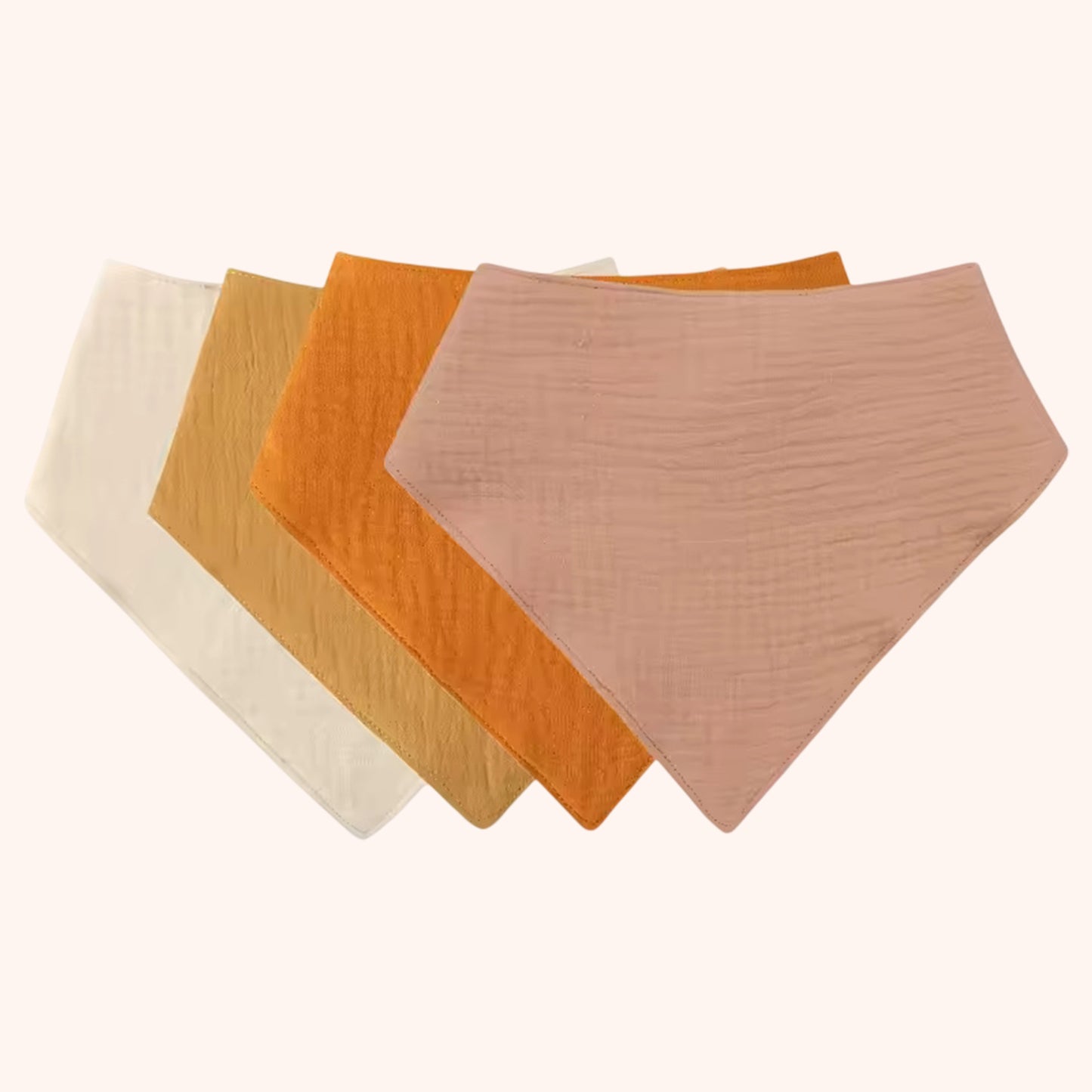 3/4/5-Piece Baby Cotton Bib Set - Solid Color Triangle Bandana - Soft Absorbent Saliva Towel & Burp Cloth Gift for Newborns