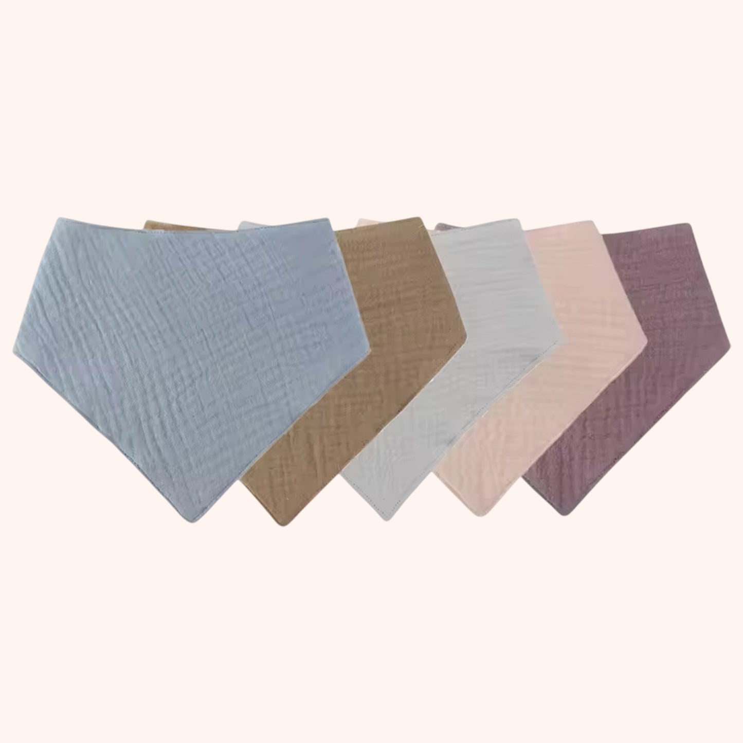 3/4/5-Piece Baby Cotton Bib Set - Solid Color Triangle Bandana - Soft Absorbent Saliva Towel & Burp Cloth Gift for Newborns