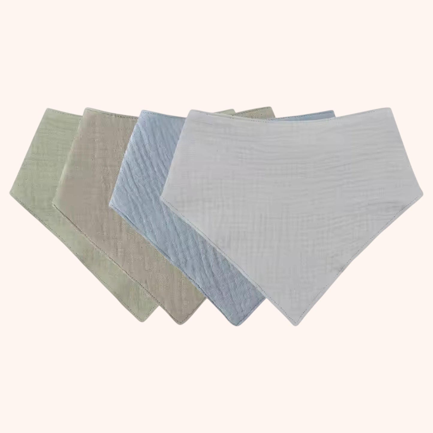 3/4/5-Piece Baby Cotton Bib Set - Solid Color Triangle Bandana - Soft Absorbent Saliva Towel & Burp Cloth Gift for Newborns
