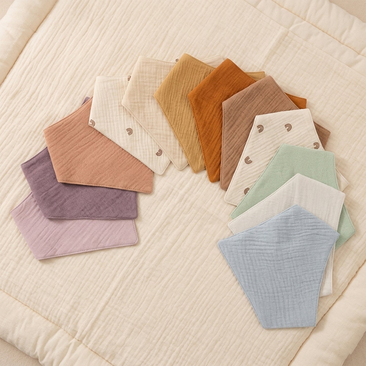 3/4/5-Piece Baby Cotton Bib Set - Solid Color Triangle Bandana - Soft Absorbent Saliva Towel & Burp Cloth Gift for Newborns
