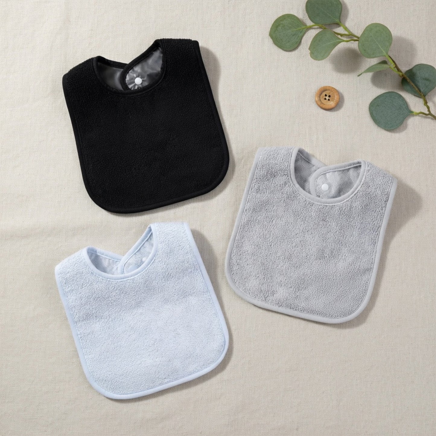 Solid Color Baby Bib Set - 4 Pieces Waterproof Feeding Bandanas - Versatile Burp Cloths & Saliva Towels