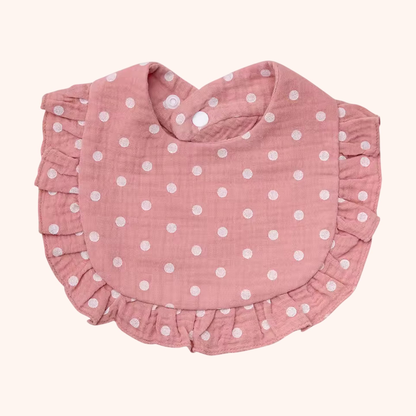 A-Grade Muslin Cotton Flower Bib - Soft Ruffled Burp Cloth - Adjustable Snap Rainbow Saliva Towel for Infants