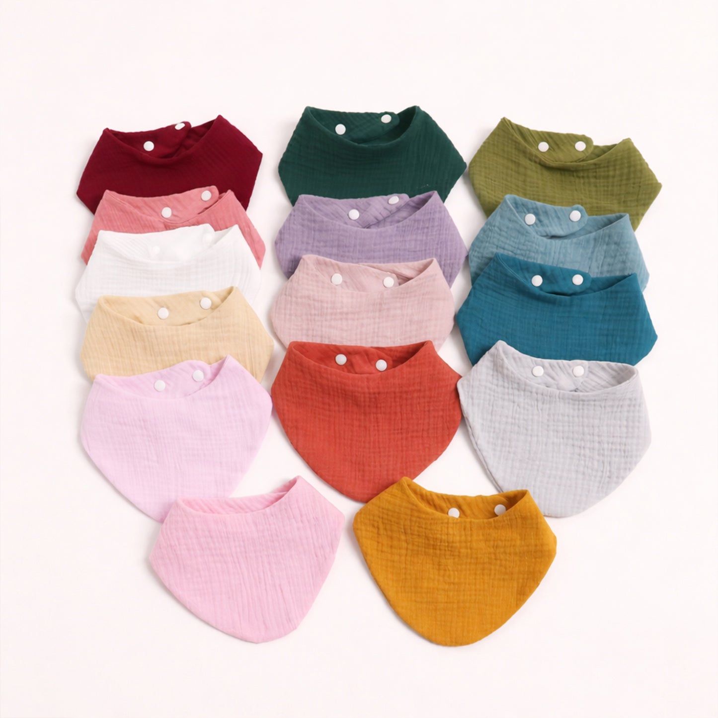 Soft Cotton Baby Bandana Bib - Solid Color Feeding Saliva Towel - Multi-functional Burp Cloth & Scarf for Boys & Girls