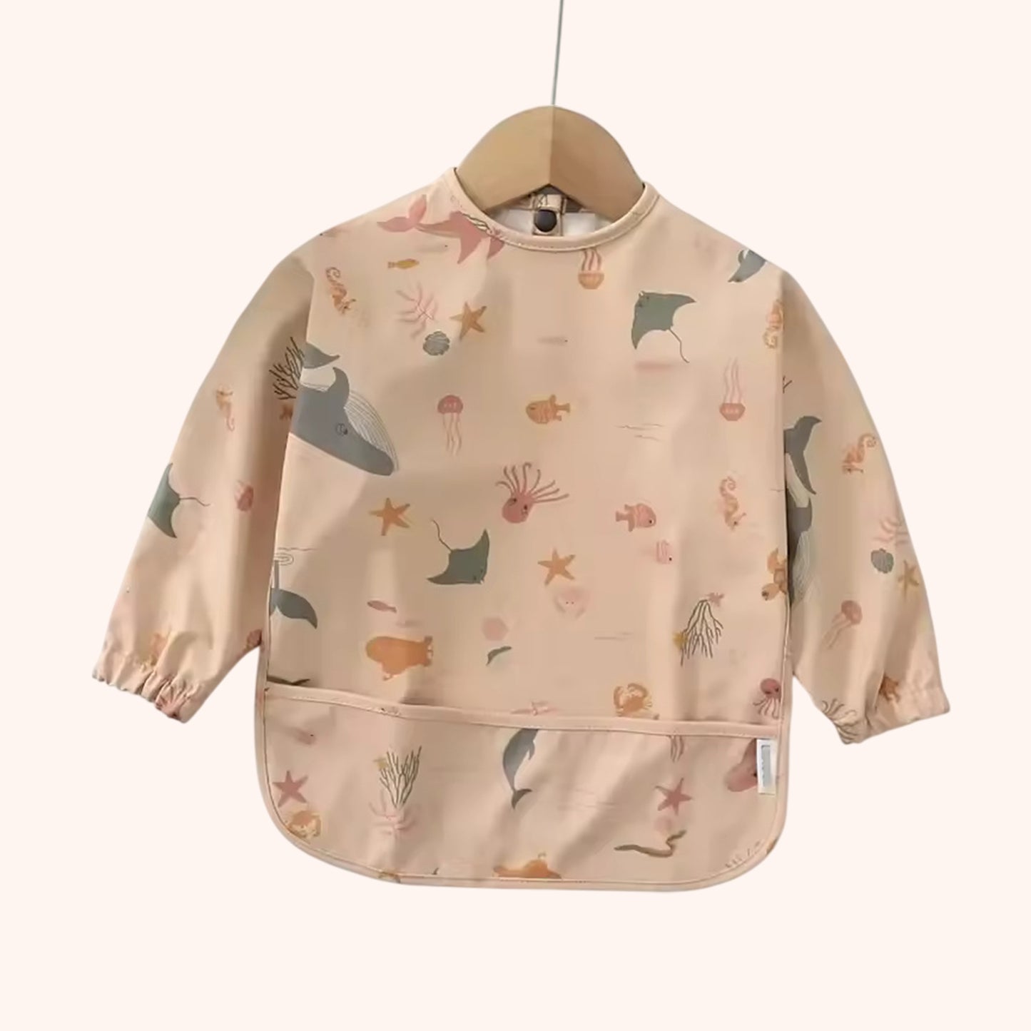 Waterproof Long Sleeve Baby Bib - Adjustable Feeding Smock - Kids Art Painting Apron & Mealtime Feeding Cloth