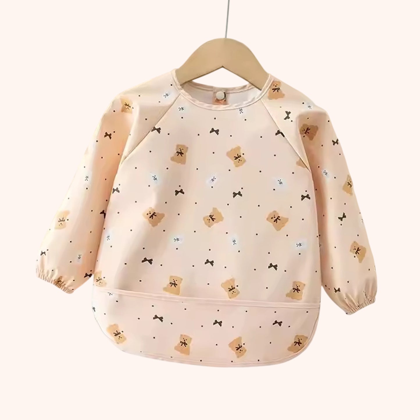 Waterproof Long Sleeve Baby Bib - Adjustable Feeding Smock - Kids Art Painting Apron & Mealtime Feeding Cloth