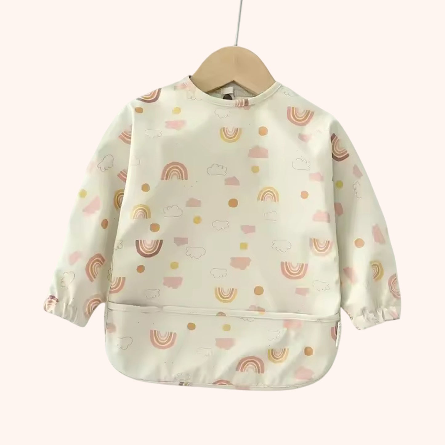 Waterproof Long Sleeve Baby Bib - Adjustable Feeding Smock - Kids Art Painting Apron & Mealtime Feeding Cloth