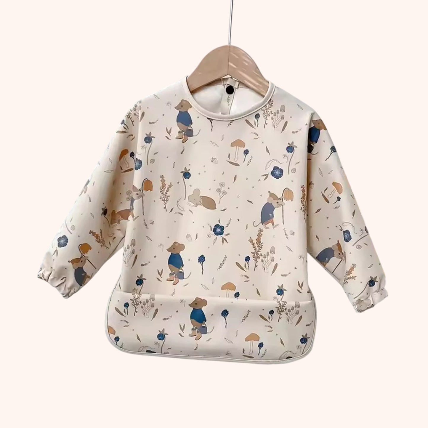 Waterproof Long Sleeve Baby Bib - Adjustable Feeding Smock - Kids Art Painting Apron & Mealtime Feeding Cloth