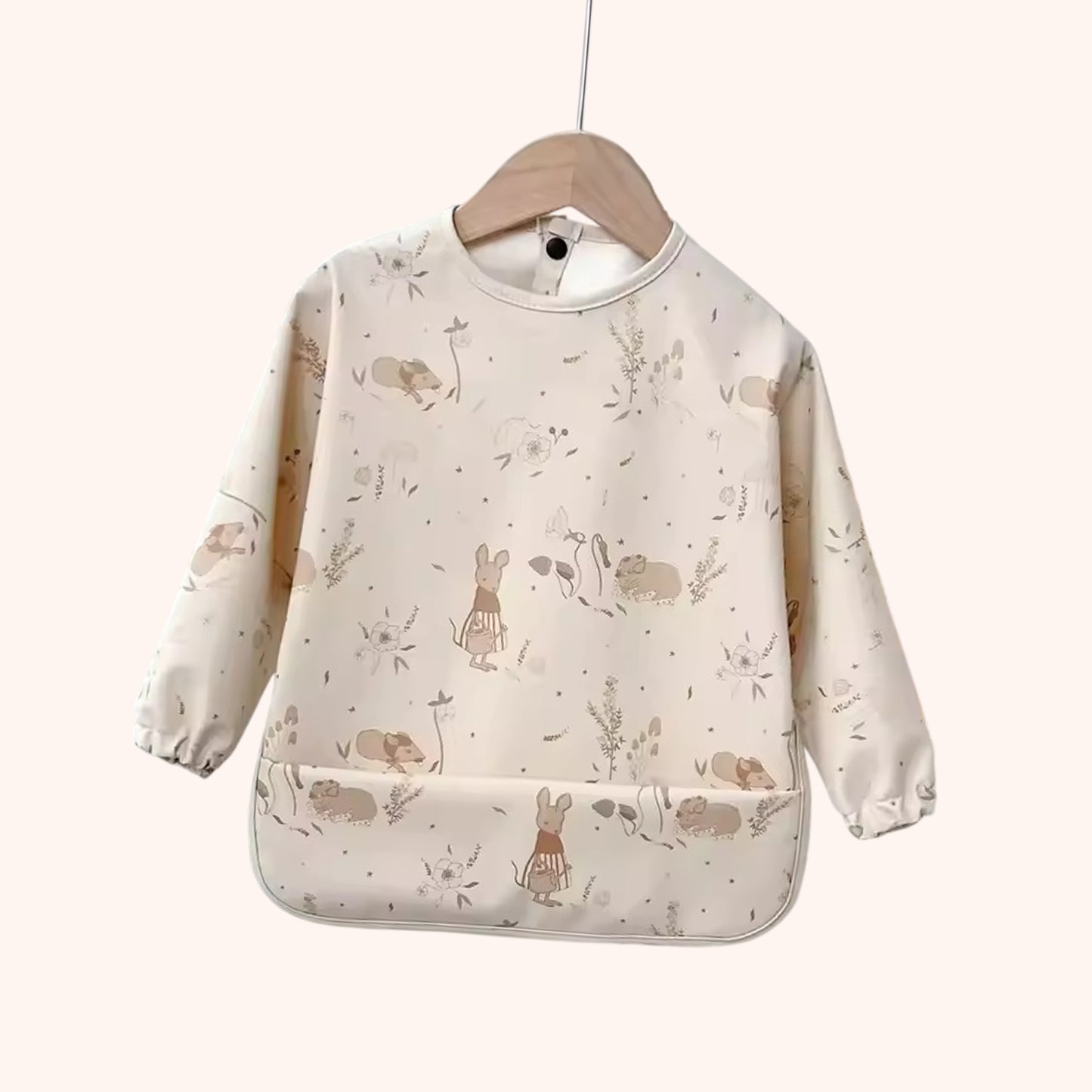 Waterproof Long Sleeve Baby Bib - Adjustable Feeding Smock - Kids Art Painting Apron & Mealtime Feeding Cloth