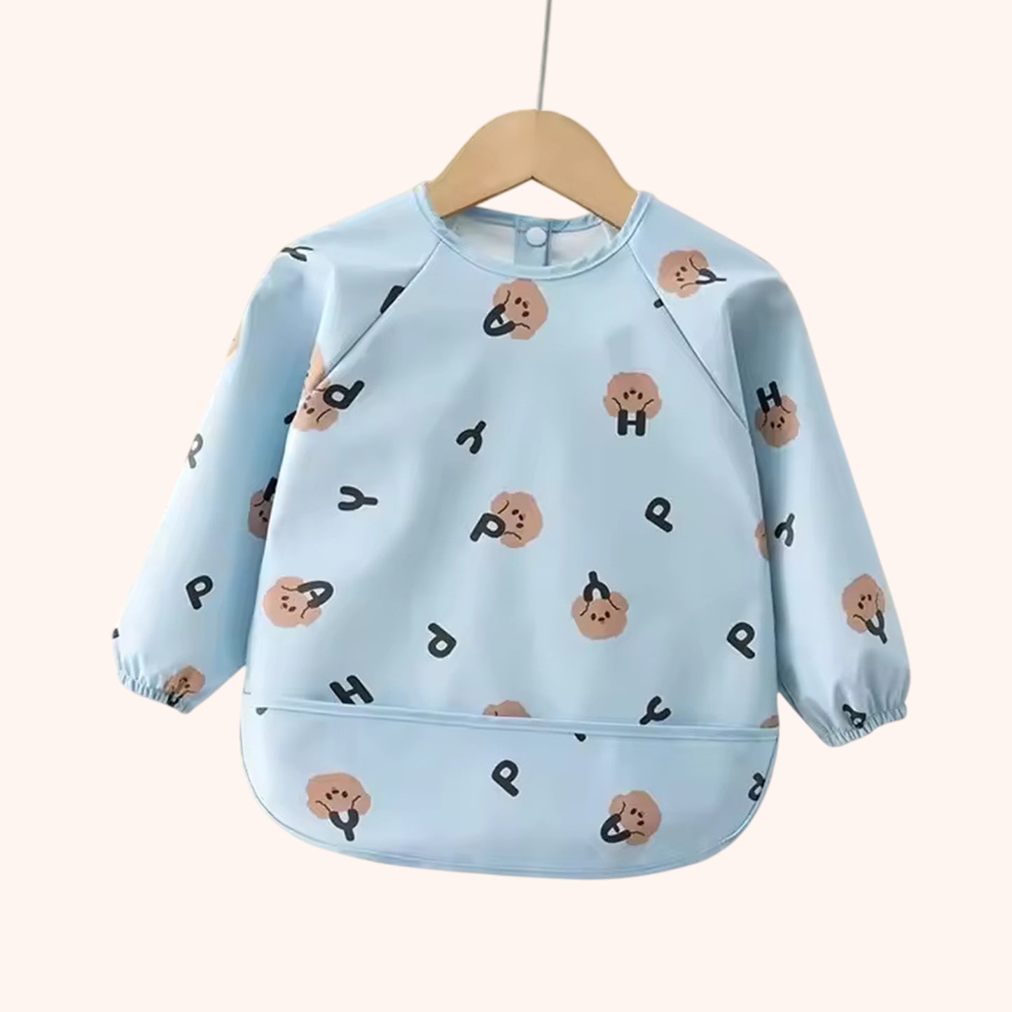 Waterproof Long Sleeve Baby Bib - Adjustable Feeding Smock - Kids Art Painting Apron & Mealtime Feeding Cloth
