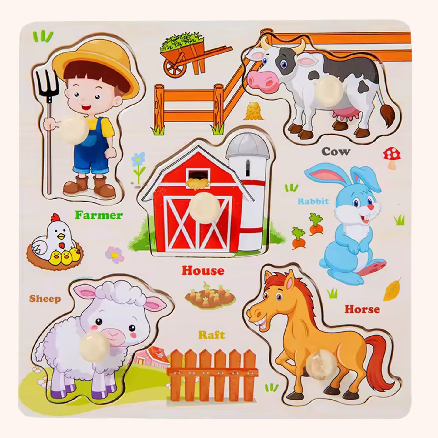 Baby Wooden Puzzles - Alphabet & Number Cognition Learning Board - Early Educational Hand Grab Toys for Toddlers 1-3 Years