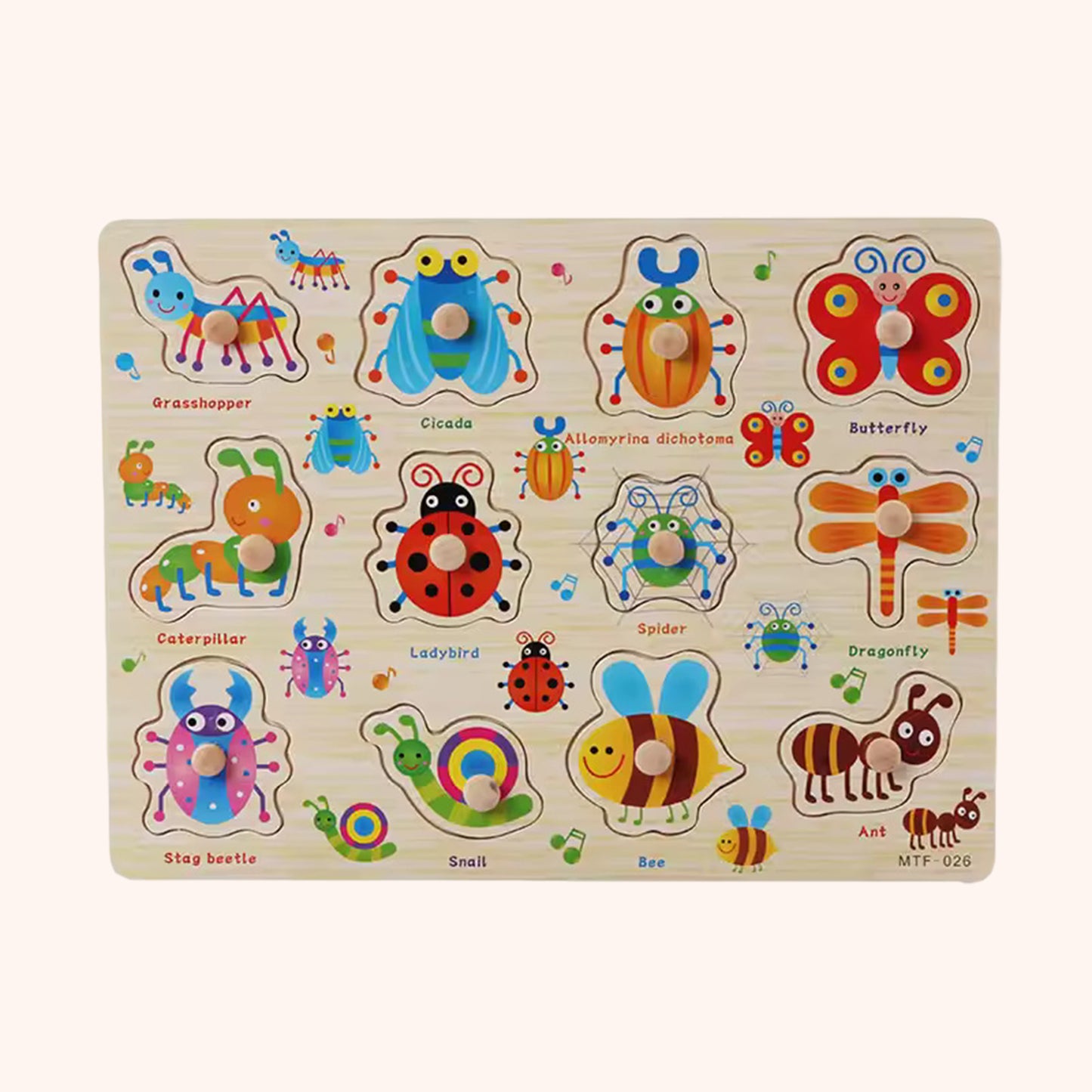 Baby Wooden Puzzles - Alphabet & Number Cognition Learning Board - Early Educational Hand Grab Toys for Toddlers 1-3 Years