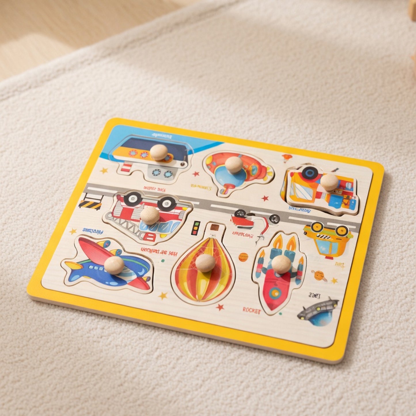 Baby Wooden Puzzles - Alphabet & Number Cognition Learning Board - Early Educational Hand Grab Toys for Toddlers 1-3 Years