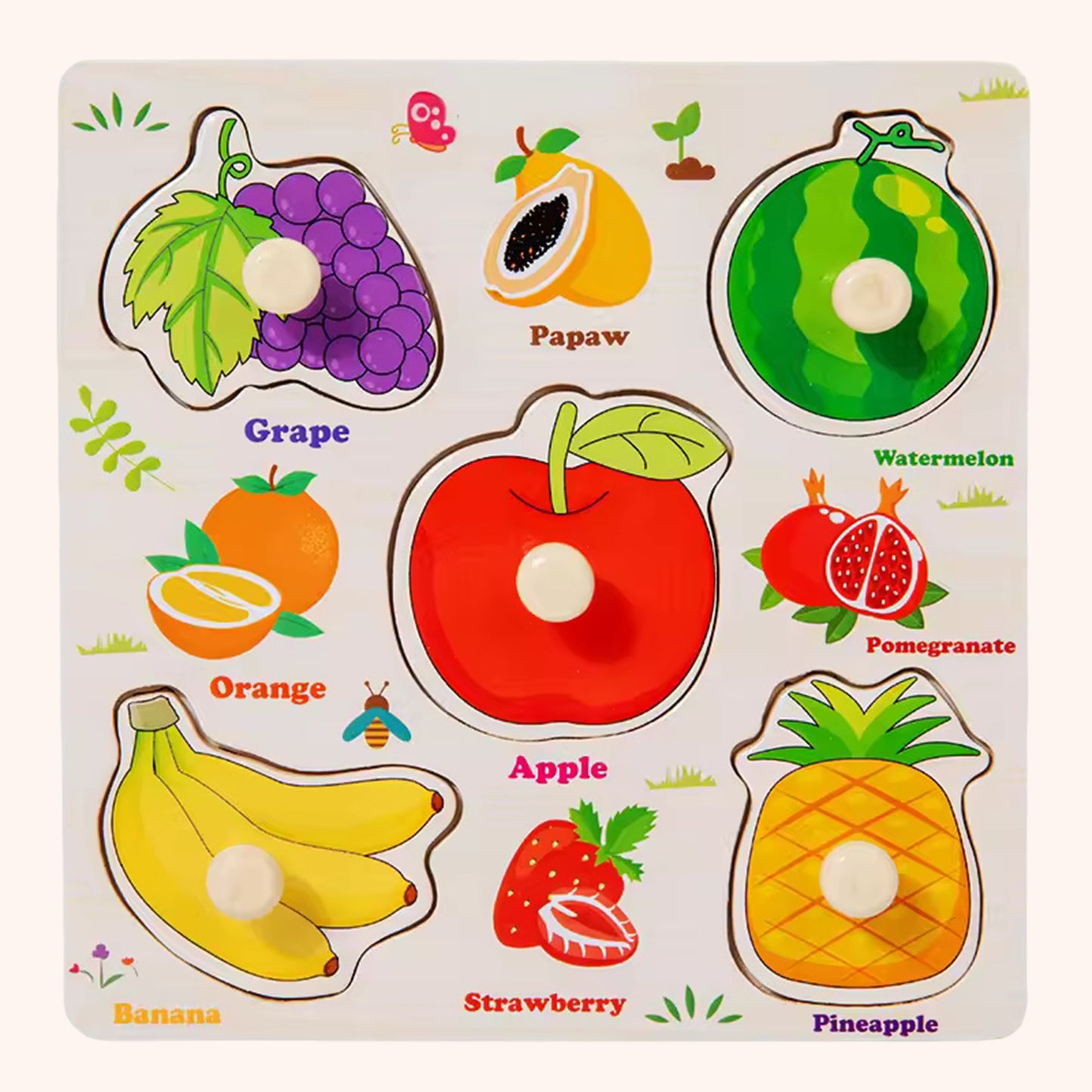 Baby Wooden Puzzles - Alphabet & Number Cognition Learning Board - Early Educational Hand Grab Toys for Toddlers 1-3 Years