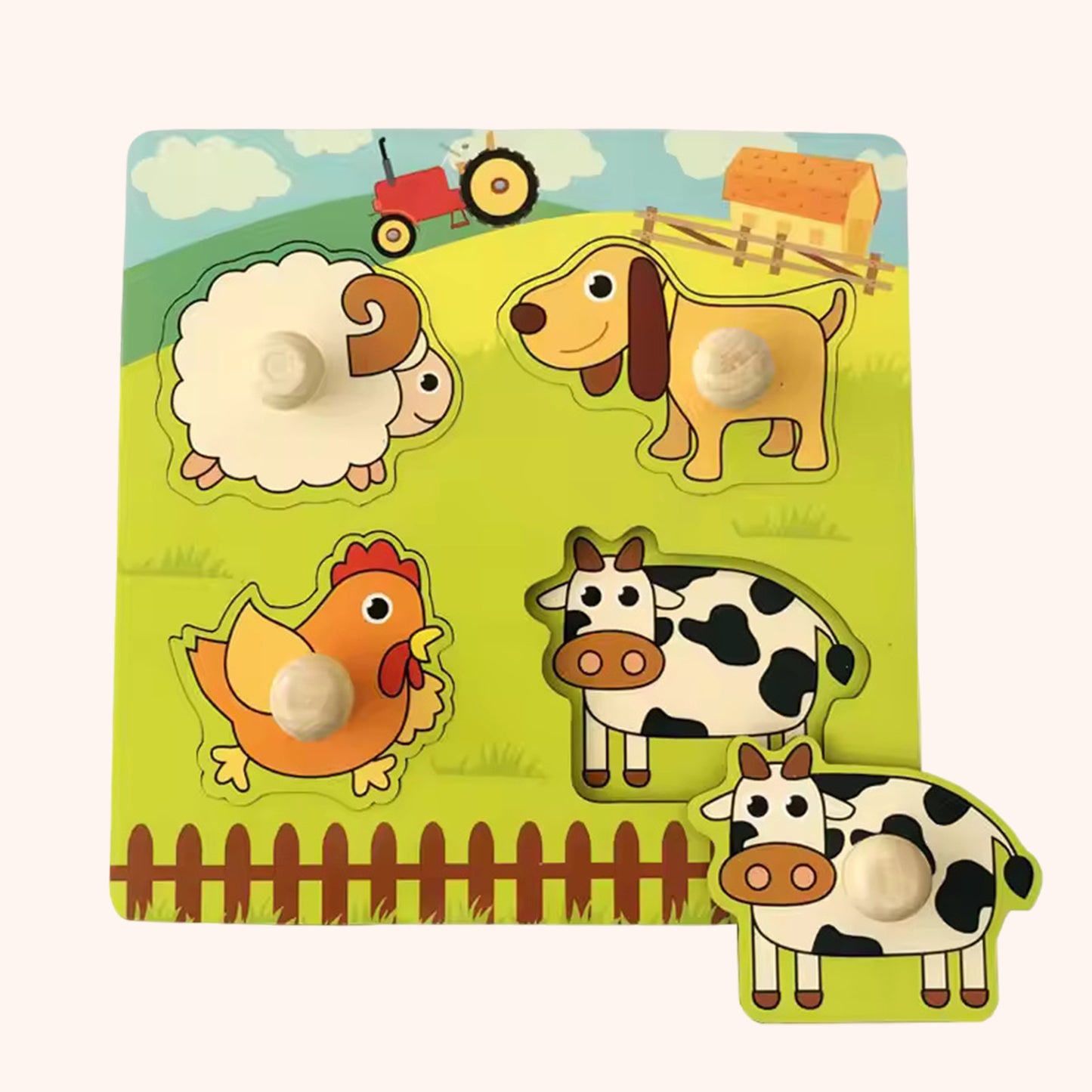 Baby Wooden Puzzles - Alphabet & Number Cognition Learning Board - Early Educational Hand Grab Toys for Toddlers 1-3 Years