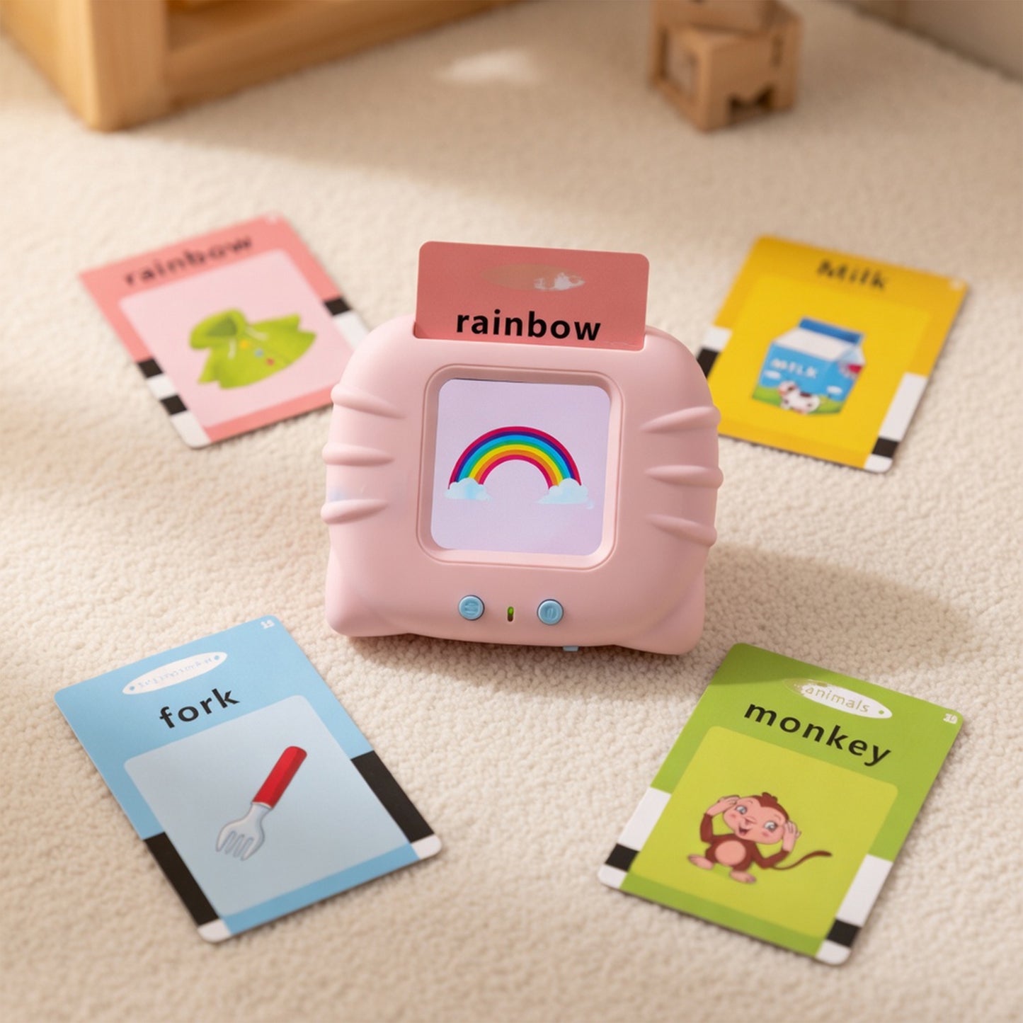 Talking Flash Cards Learning Toy - Audible Preschool English Machine - Educational Audio Vocabulary Gift for Kids