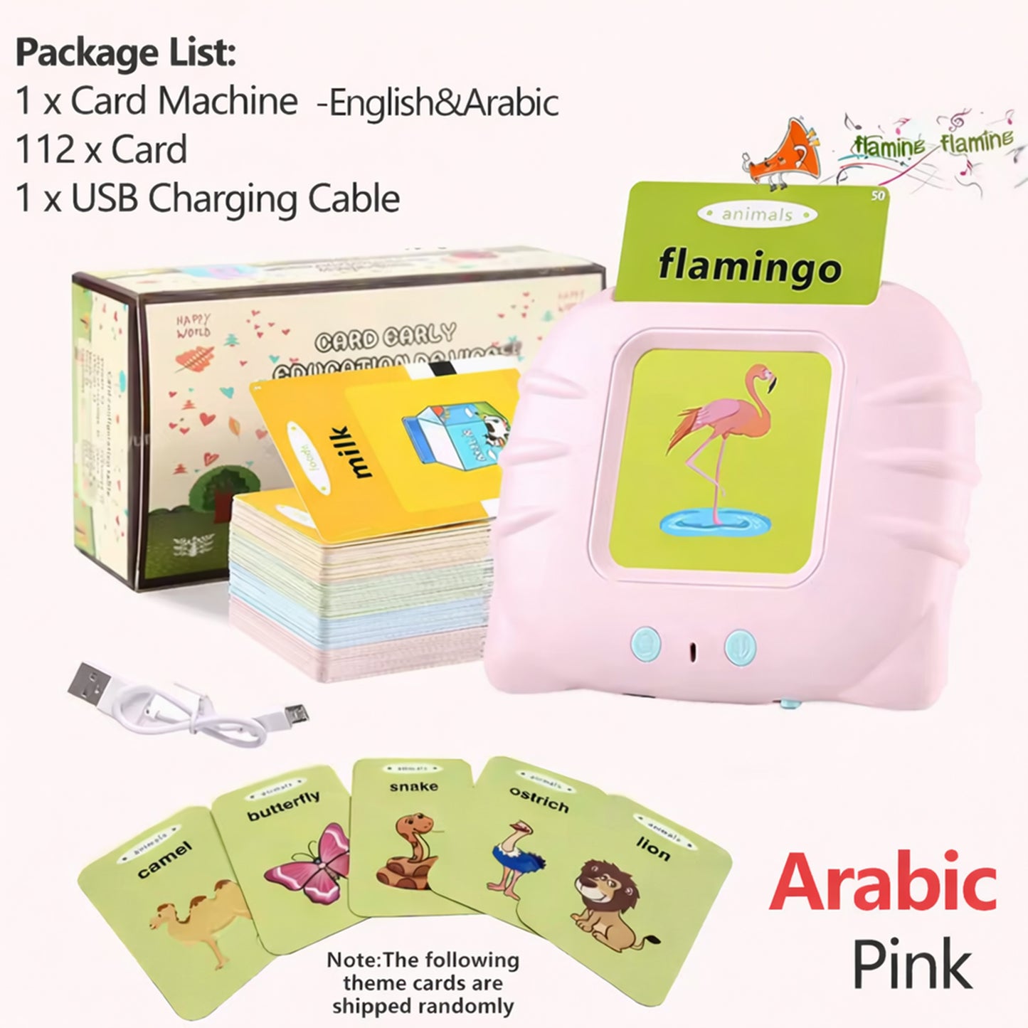 Talking Flash Cards Learning Toy - Audible Preschool English Machine - Educational Audio Vocabulary Gift for Kids