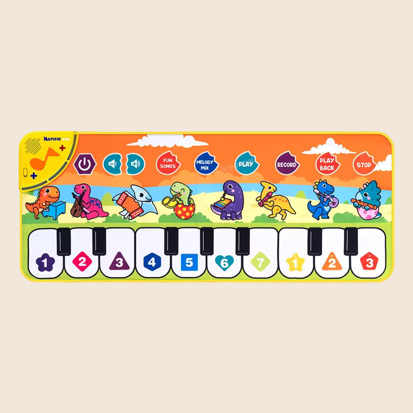 Musical Piano Mat for Toddlers - Floor Dance Carpet - Early Educational Music & Movement Toy Gift