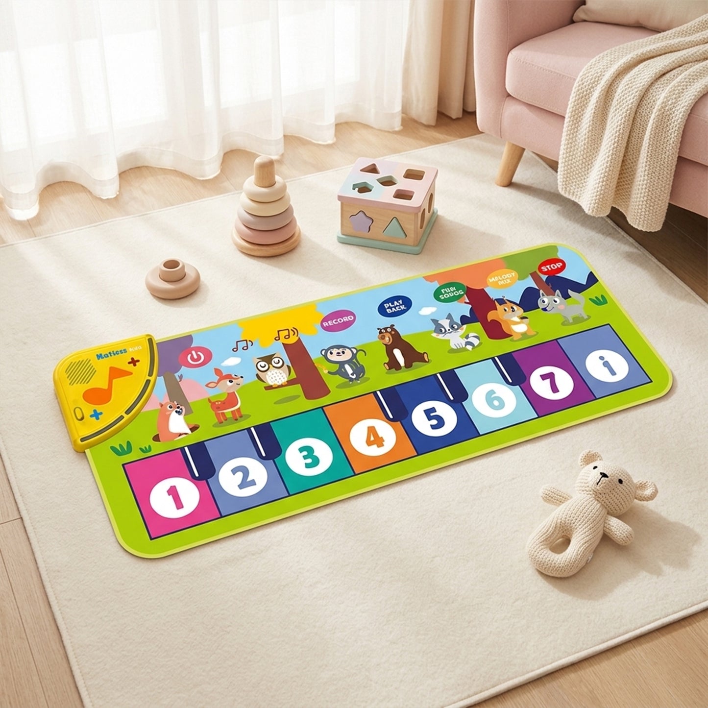 Musical Piano Mat for Toddlers - Floor Dance Carpet - Early Educational Music & Movement Toy Gift