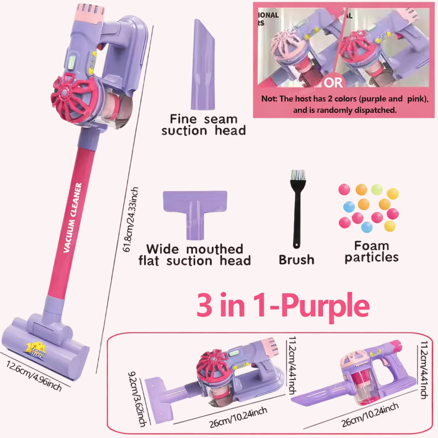 Kids Electric Vacuum Cleaner Playset - Realistic Housekeeping Set - Educational Cleaning Role Play Gift for Boys & Girls