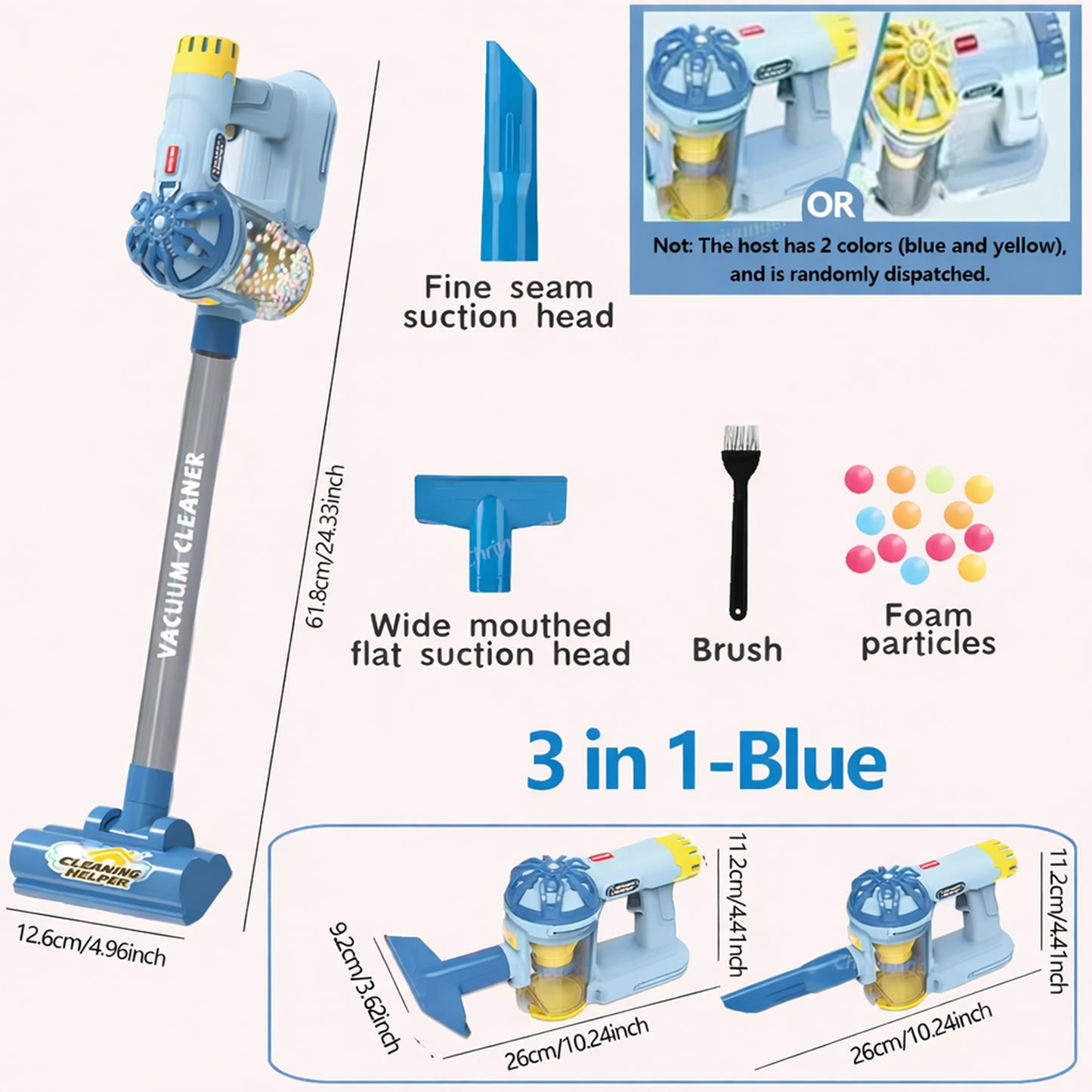 Kids Electric Vacuum Cleaner Playset - Realistic Housekeeping Set - Educational Cleaning Role Play Gift for Boys & Girls