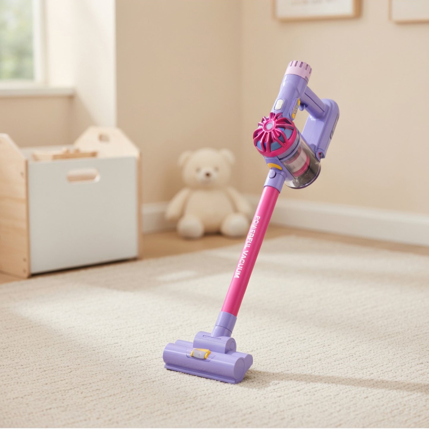 Kids Electric Vacuum Cleaner Playset - Realistic Housekeeping Set - Educational Cleaning Role Play Gift for Boys & Girls