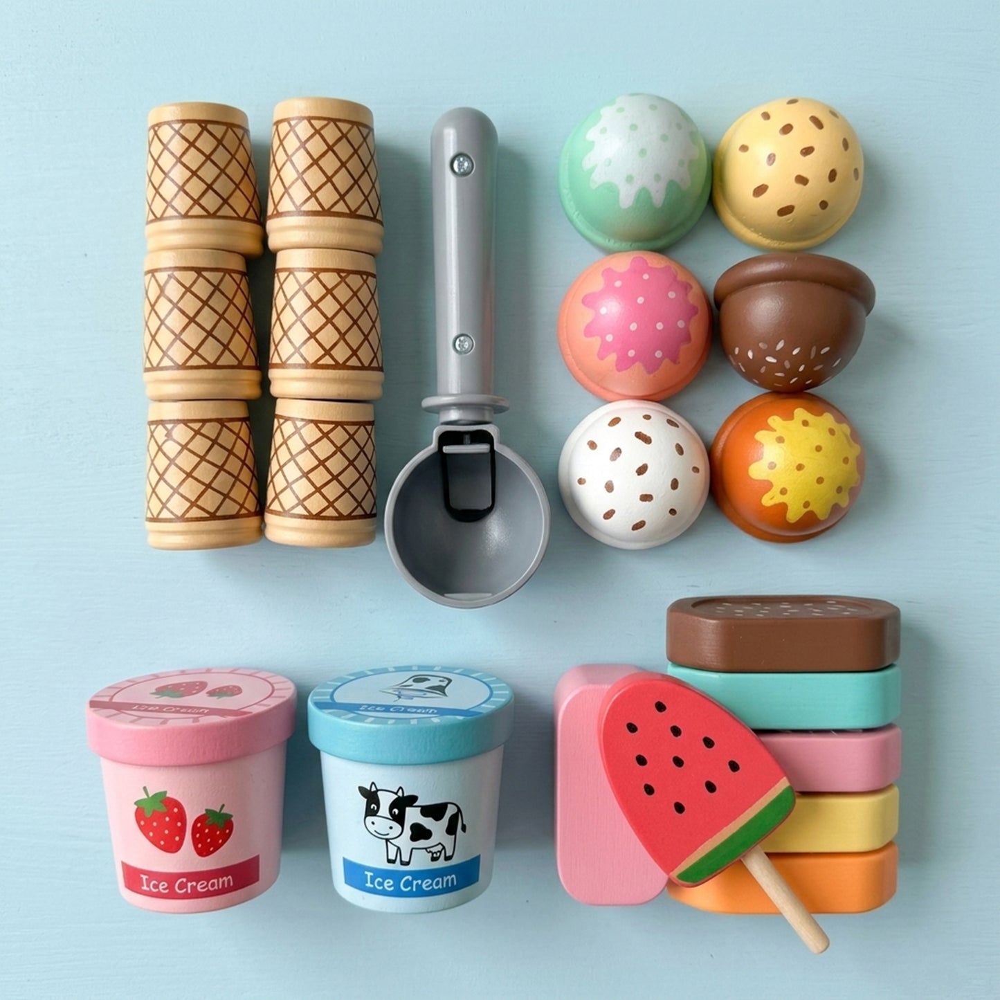 Interactive Ice Cream Counter Playset - Pretend Play Food & Kitchen Accessories with Coins - Educational Role Play Toy for Boys & Girls