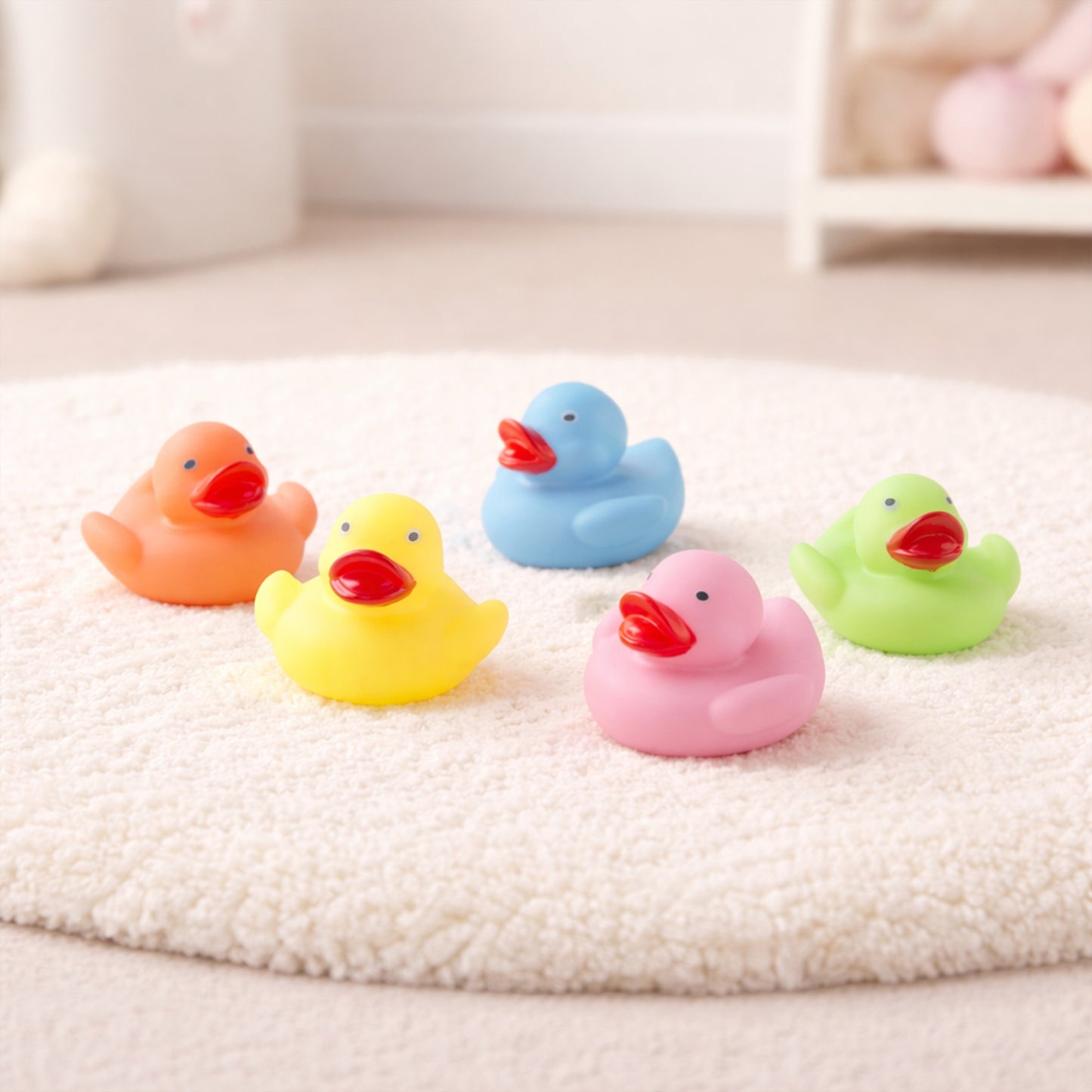 Multicolor Mini Rubber Ducks Set - Squeak & Float Bath Toys - Fun Water Play Tub Toys for Baby Shower & Birthday Gifts