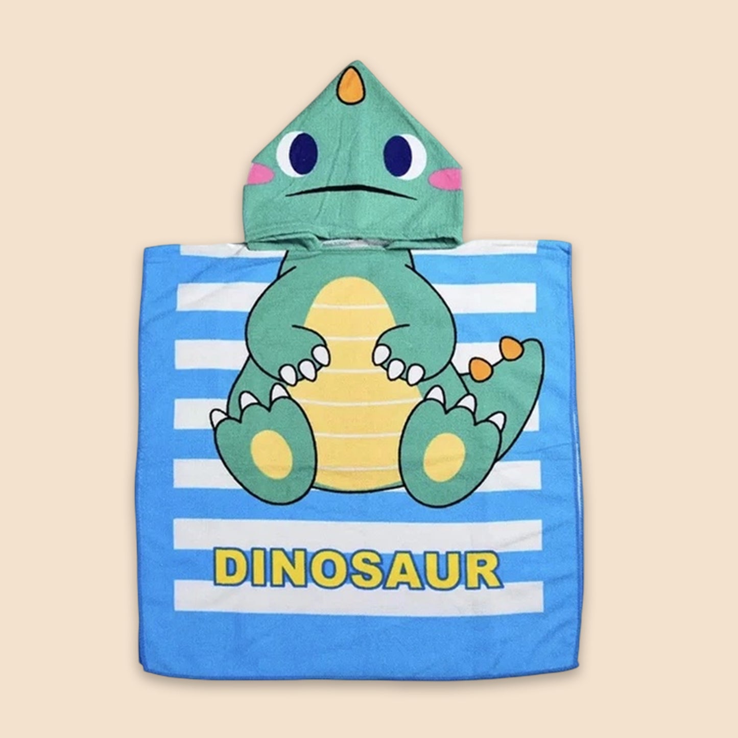 Cartoon Kids Hooded Cape Towel - Quick-Dry Beach & Bathrobe - Fun Unicorn Shark Dinosaur Print for Children