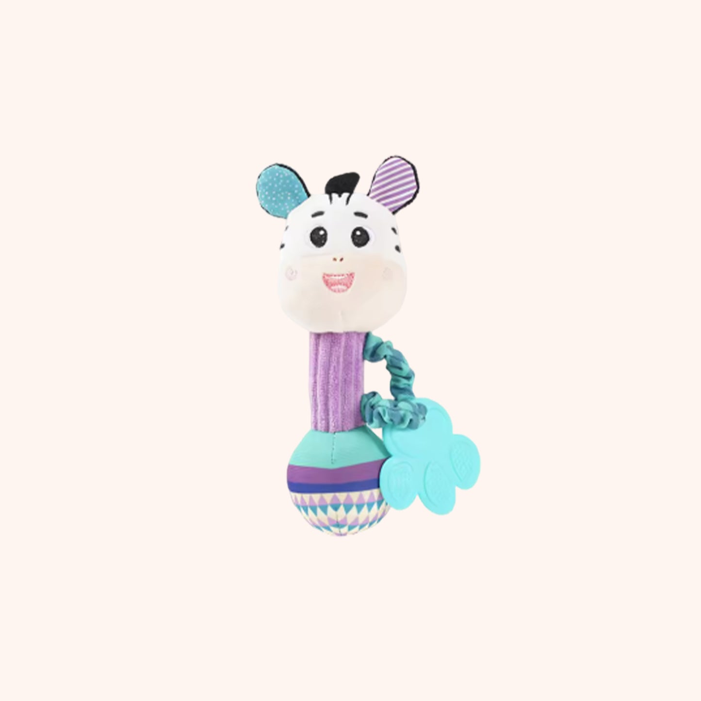 Soft Plush Baby Rattle - Cute Animal Squeaky & Crinkle Toy - Early Sensory Soothing Hand Grip Toy for Newborns