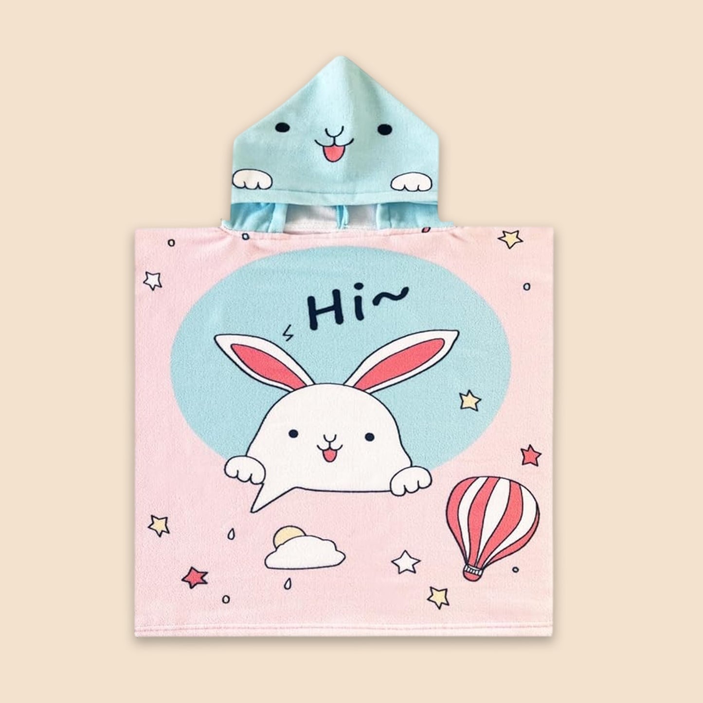 Cartoon Kids Hooded Cape Towel - Quick-Dry Beach & Bathrobe - Fun Unicorn Shark Dinosaur Print for Children