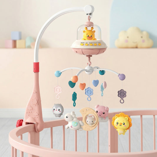 Remote Control Baby Crib Mobile - Starry Sky Projection & Soothing Music - 360 Rotating Musical Bed Bell for Babies