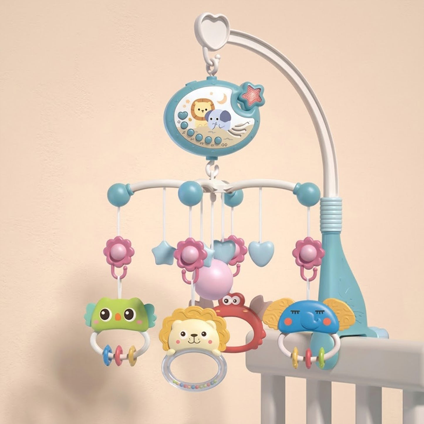 Remote Control Baby Crib Mobile - Starry Sky Projection & Soothing Music - 360 Rotating Musical Bed Bell for Babies
