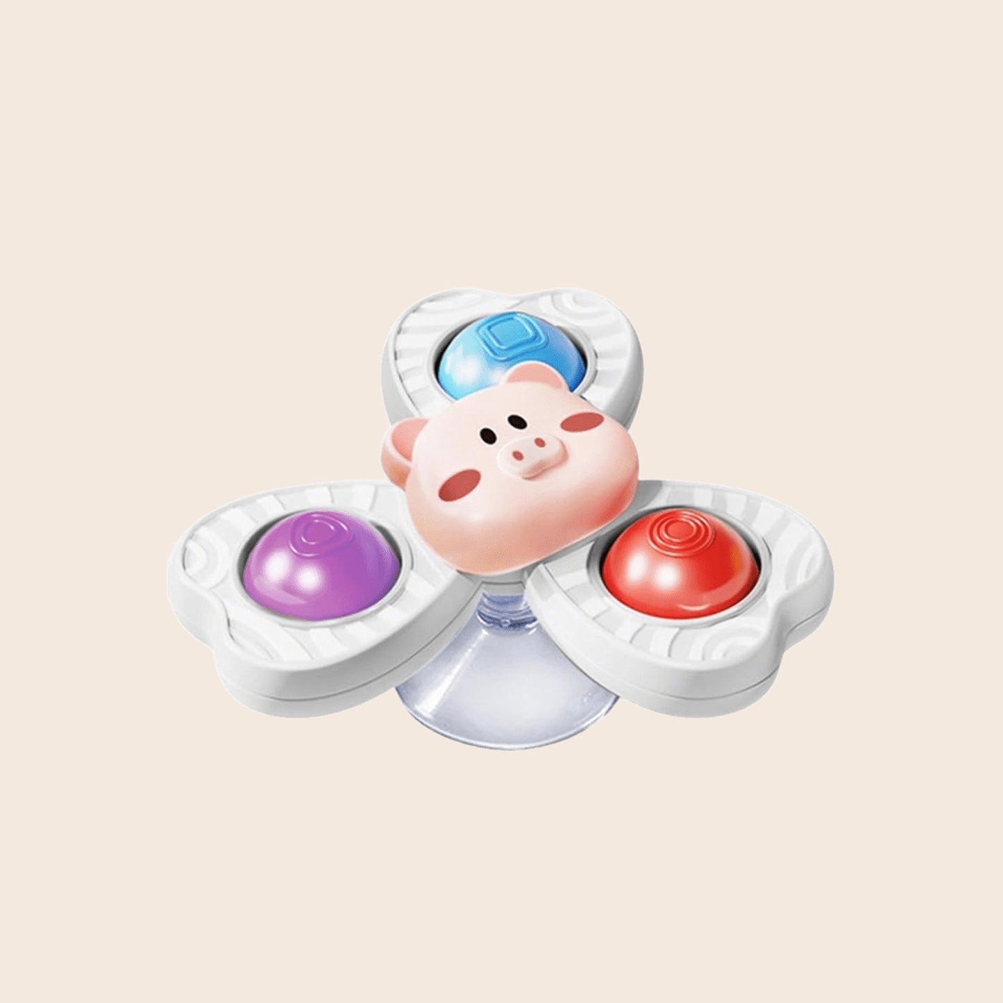 3-Piece Baby Suction Cup Spinners - Funny Bath & Highchair Sensory Toys - Interactive Rattle Shaker Set for Babies