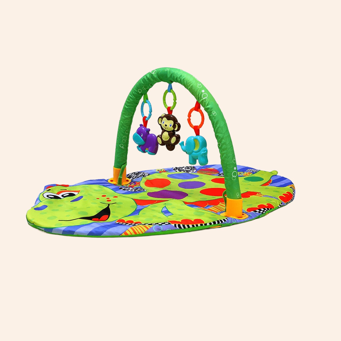3-in-1 Baby Fitness Play Mat - Activity Gym with Safety Fence - Early Enlightenment Toy Set with Cloth Book Gift
