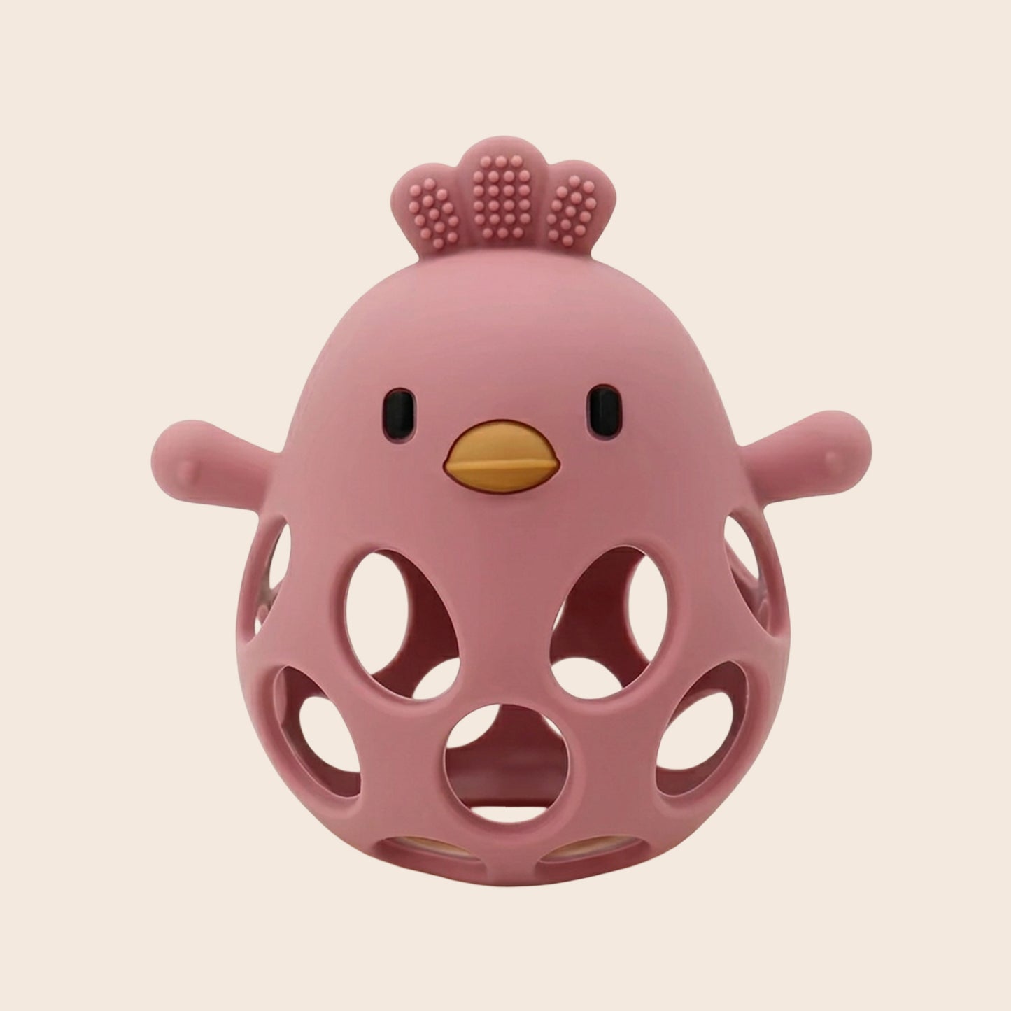 Silicone Chick Baby Teether - Easy-Grip Hollow Design - Food-Grade Soft Chewing Toy for Teething Relief
