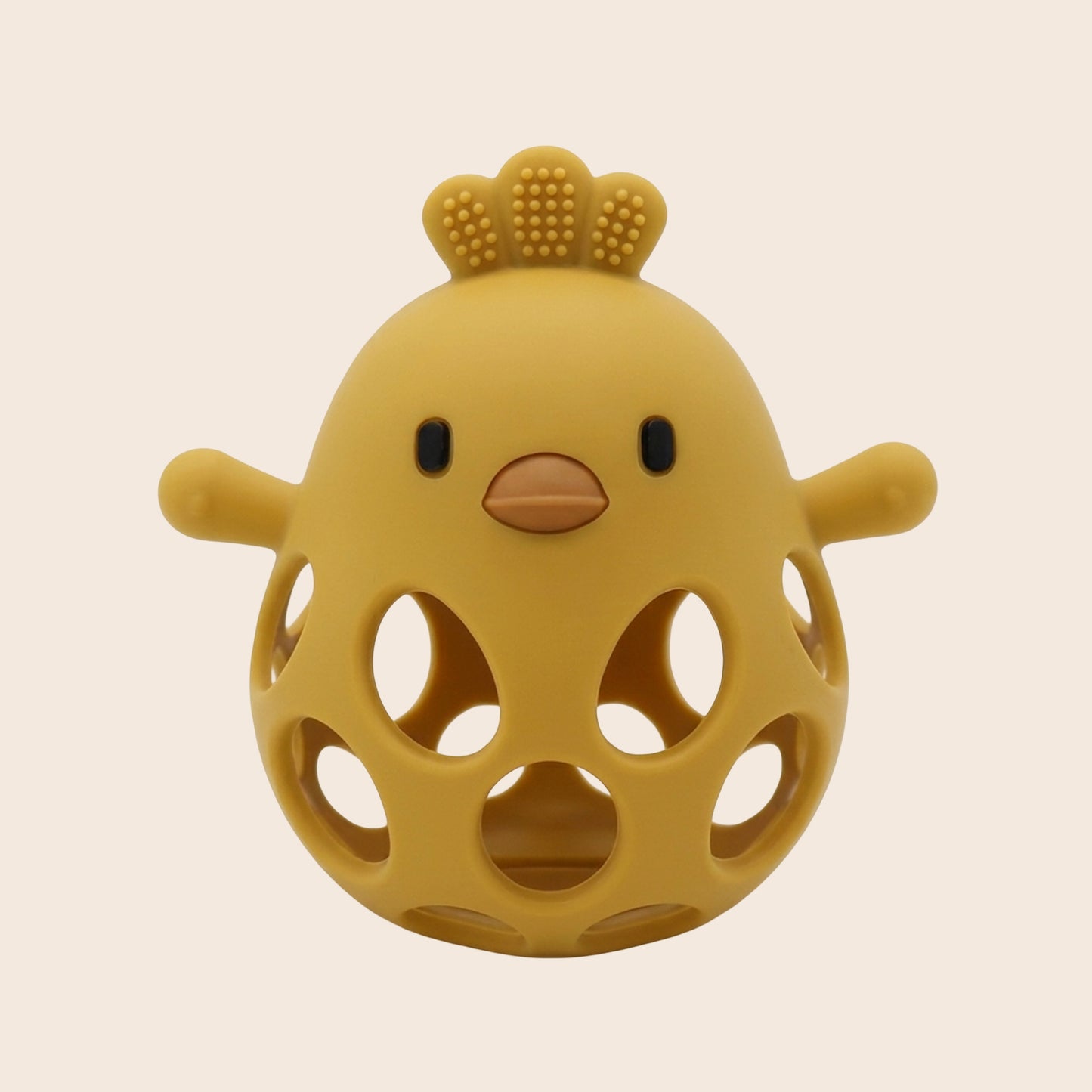 Silicone Chick Baby Teether - Easy-Grip Hollow Design - Food-Grade Soft Chewing Toy for Teething Relief