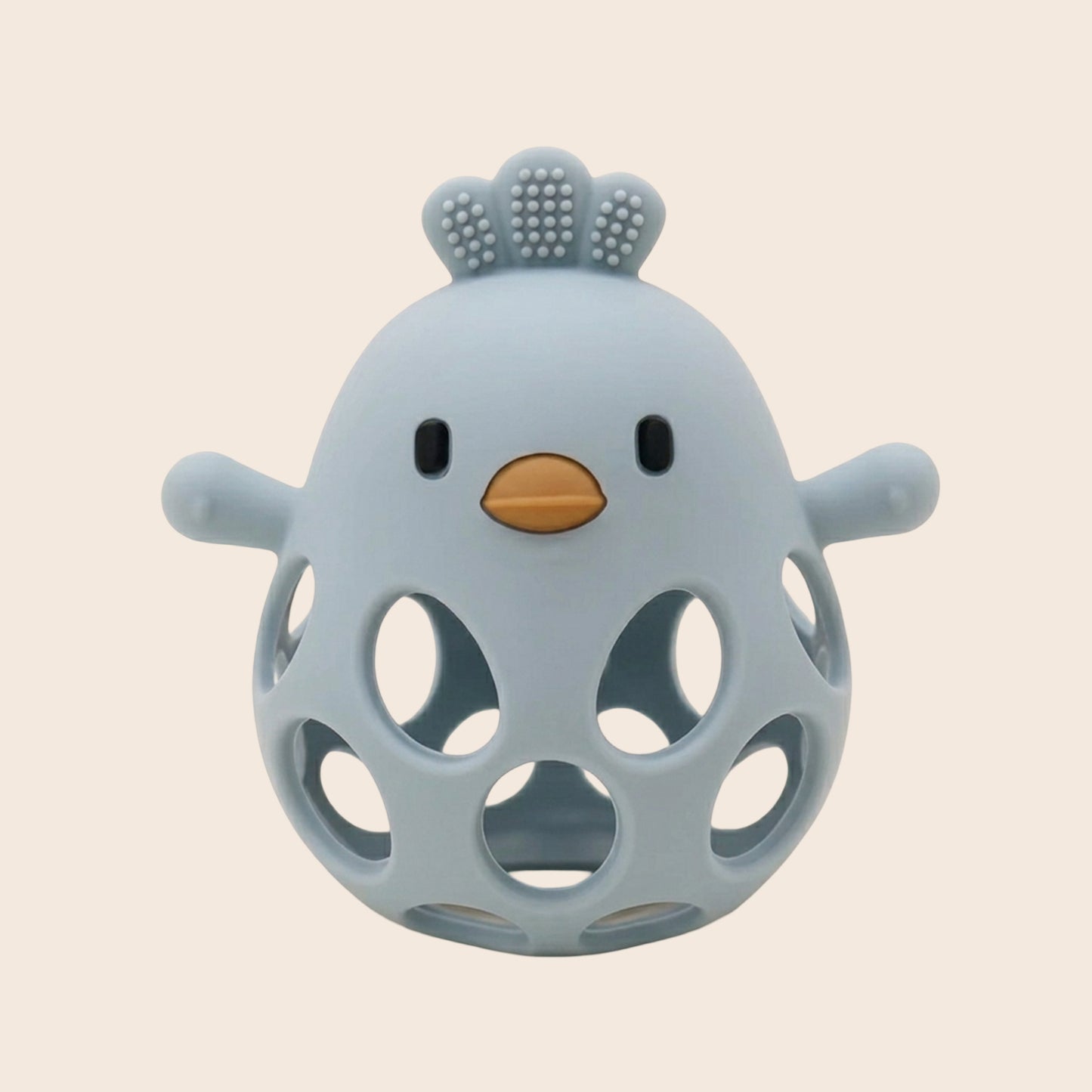 Silicone Chick Baby Teether - Easy-Grip Hollow Design - Food-Grade Soft Chewing Toy for Teething Relief