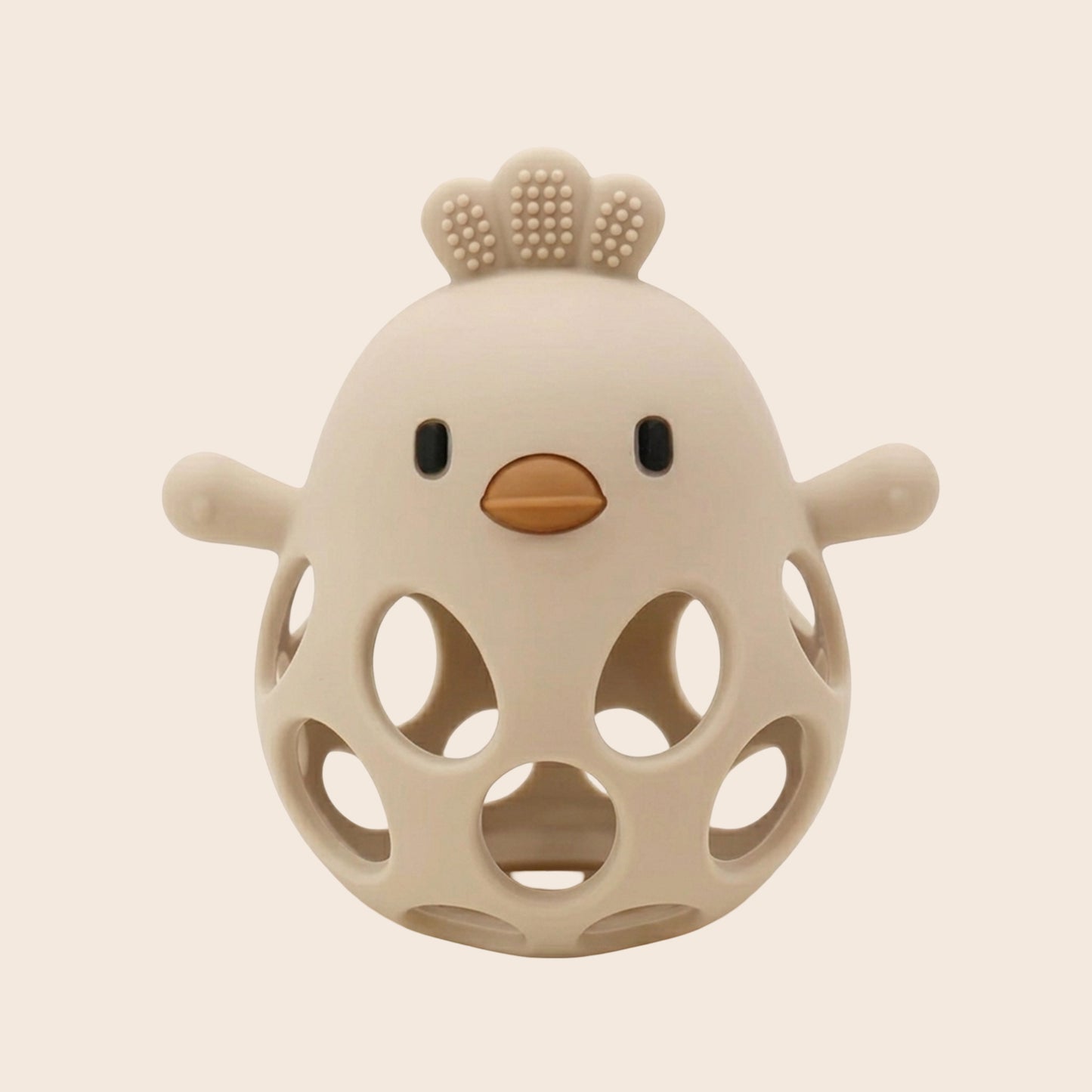 Silicone Chick Baby Teether - Easy-Grip Hollow Design - Food-Grade Soft Chewing Toy for Teething Relief