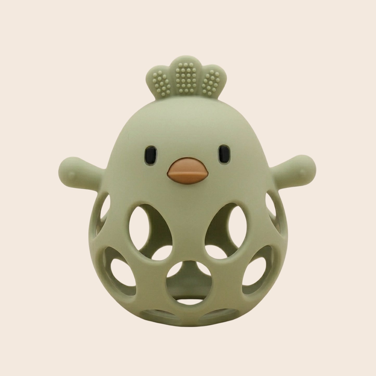 Silicone Chick Baby Teether - Easy-Grip Hollow Design - Food-Grade Soft Chewing Toy for Teething Relief