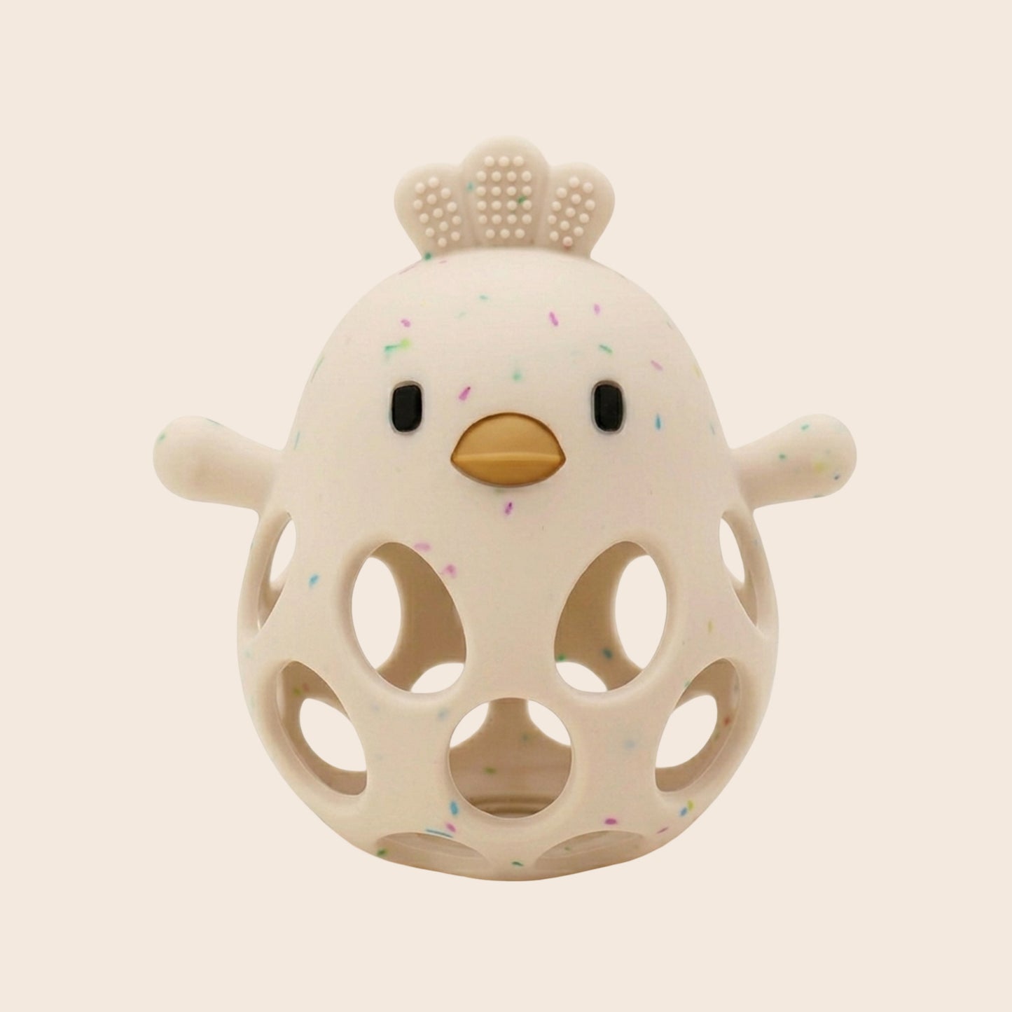 Silicone Chick Baby Teether - Easy-Grip Hollow Design - Food-Grade Soft Chewing Toy for Teething Relief