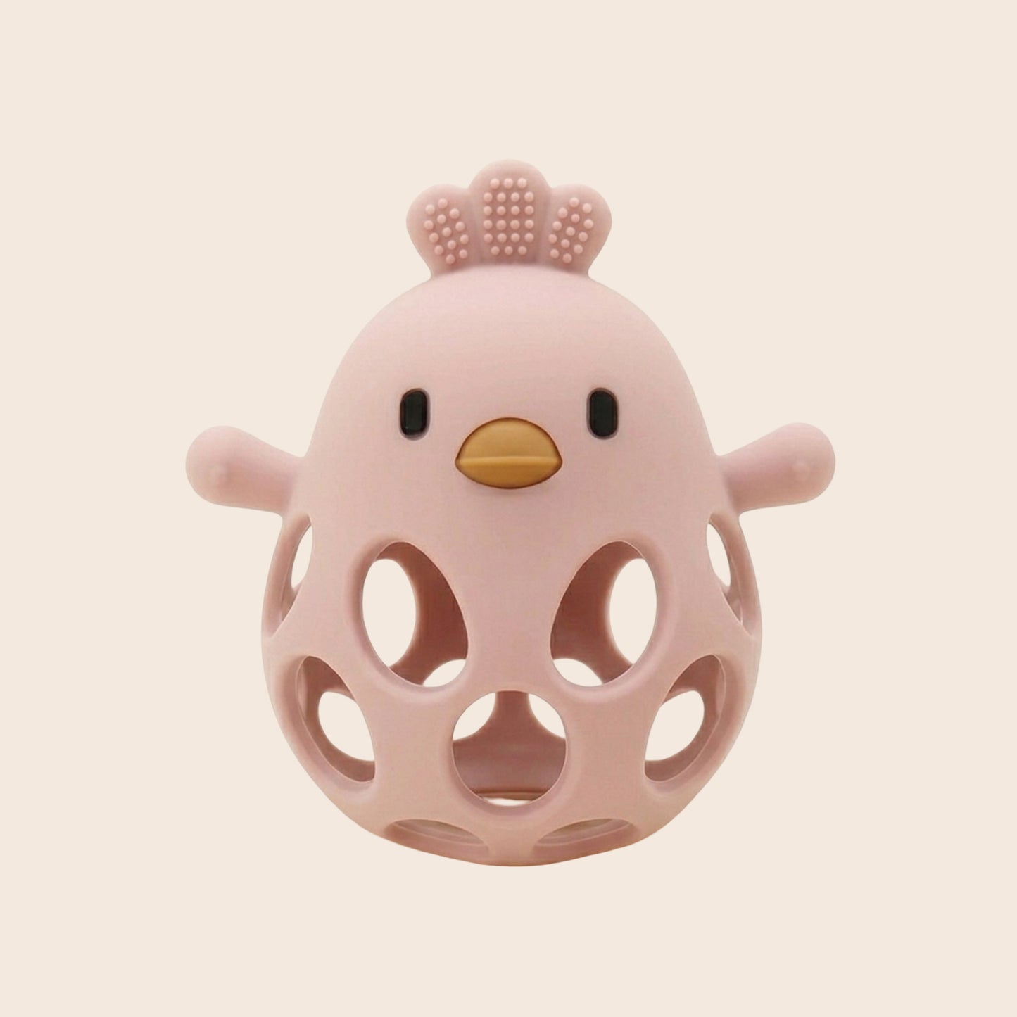Silicone Chick Baby Teether - Easy-Grip Hollow Design - Food-Grade Soft Chewing Toy for Teething Relief