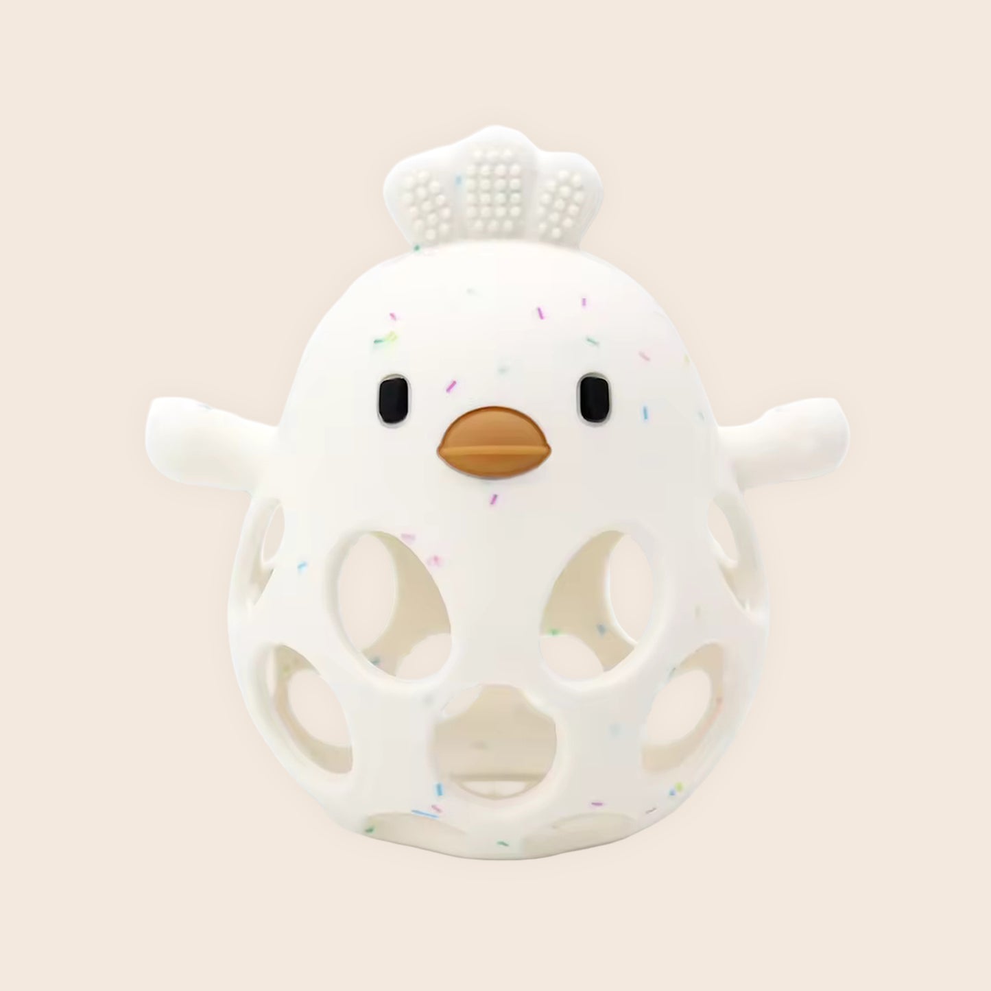 Silicone Chick Baby Teether - Easy-Grip Hollow Design - Food-Grade Soft Chewing Toy for Teething Relief