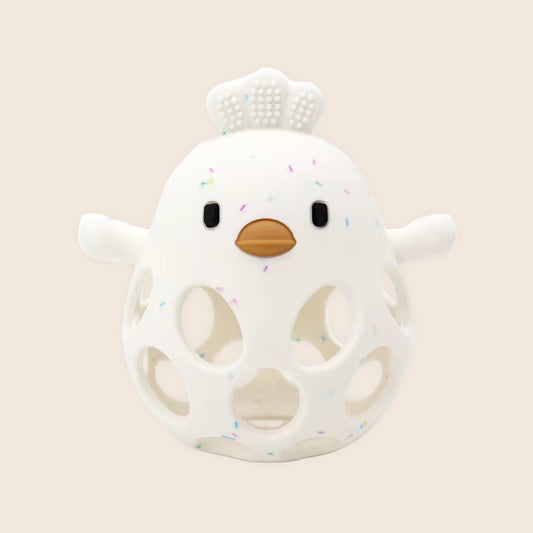 Silicone Chick Baby Teether - Easy-Grip Hollow Design - Food-Grade Soft Chewing Toy for Teething Relief