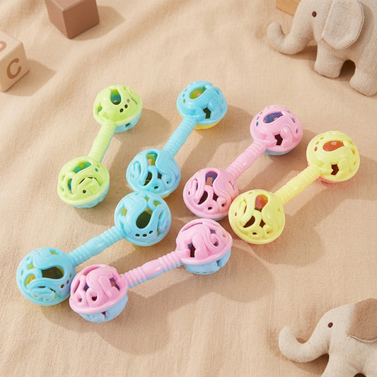3-Piece Double-Headed Baby Hand Rattles - Newborn Sensory Shaker Toys - Hand-Holding Bell Set for Infants & Toddlers - Baby Shower Gift Items