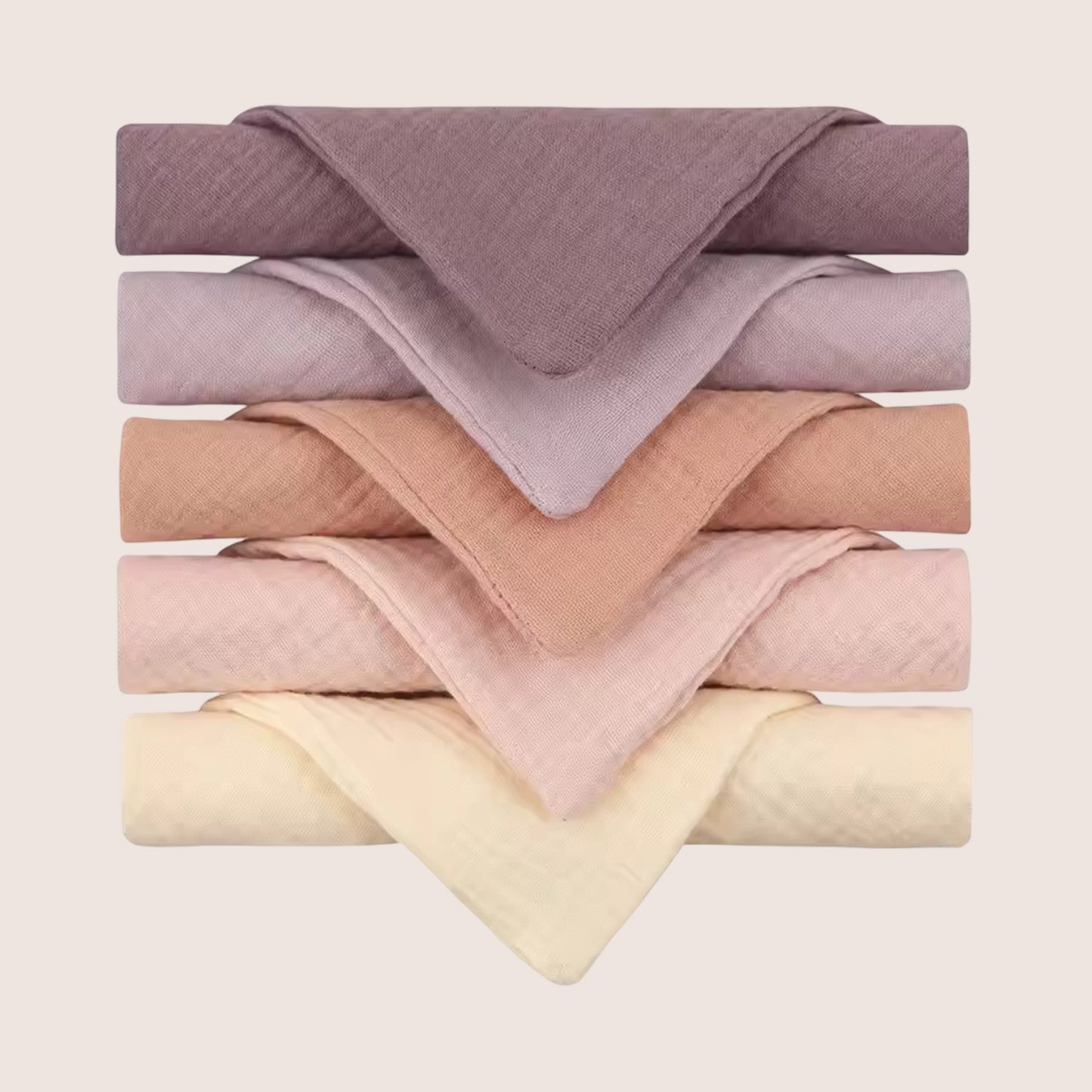 5-Piece Soft Cotton Baby Face Towels - Absorbent Gauze Washcloths for Bathing & Feeding - Newborn Handkerchief Set